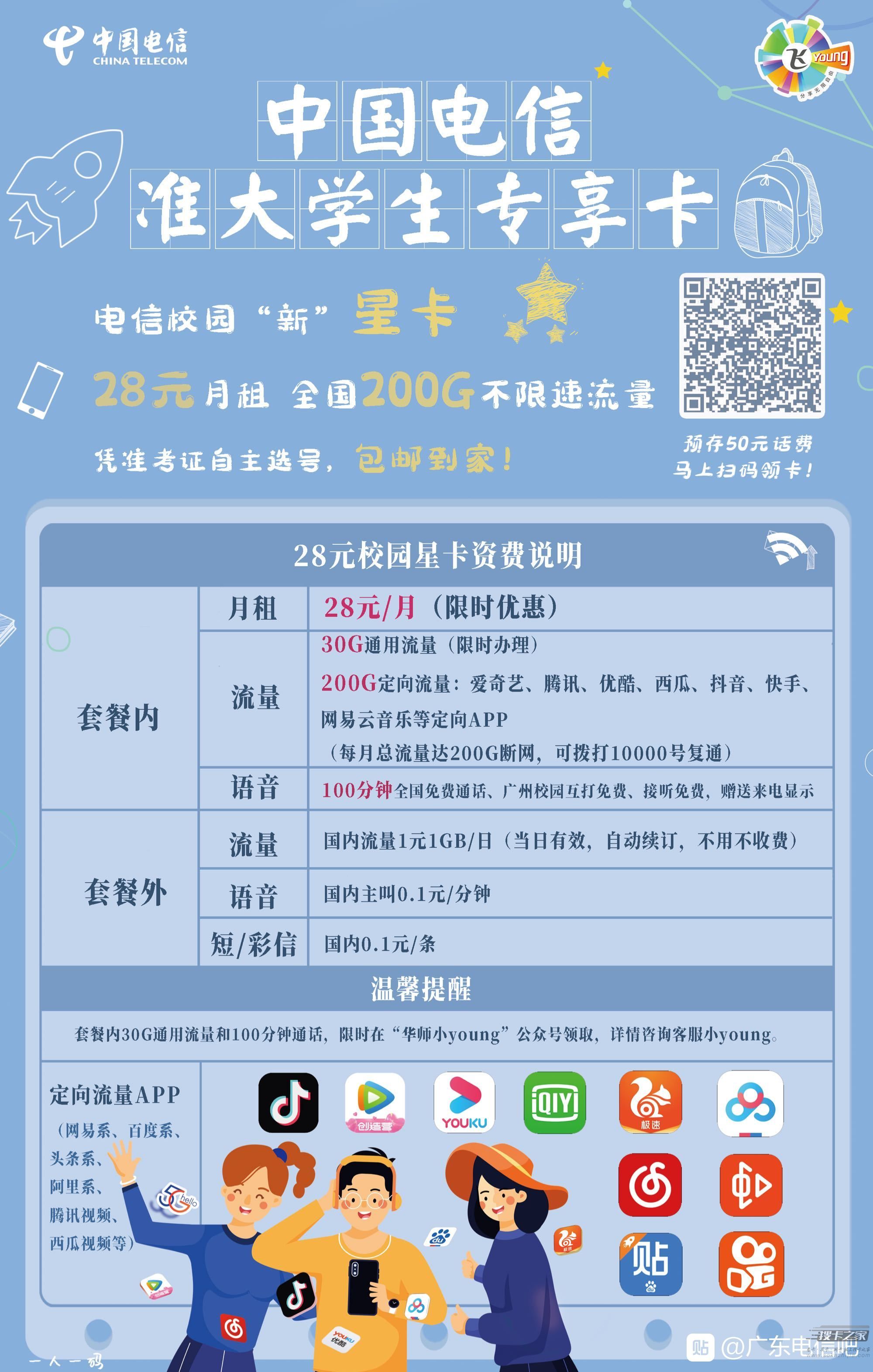 中国电信28元校园套餐-电信星卡